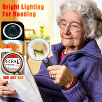 Ntrjtrss Nagyító 30 LED Világítással - 30X 45X 60X Nagyítás, 2 Fénymód, Kézi Olvasó Nagyító Időseknek, Érmékhez, Ellenőrzéshez, UV Lámpával 6