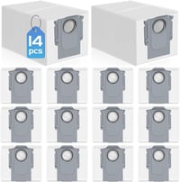RUKHOOL Porzsák Roborock Qrevo/Saros/S8 MaxV Ultra Robotporszívókhoz - 14db Nagy Kapacitású Porgyűjtő Tasak Hatékony Szűréssel 1