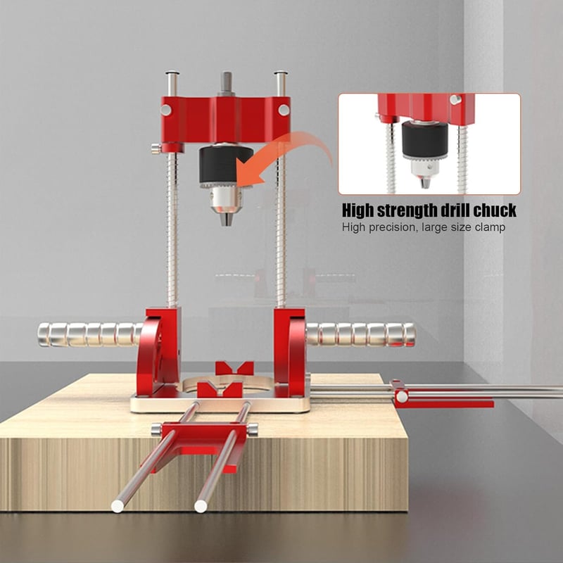 CEIEVER Fúróállvány Tokmánnyal - 0-60° Állítható Szögű Fúrósegéd Elektromos Fúrókhoz és Csavarozókhoz, Alumínium Ötvözet, Mélységütközővel
