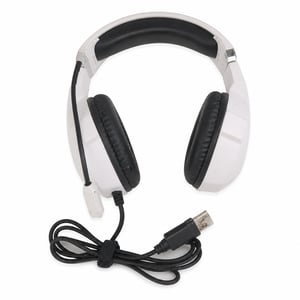 Ozeino Gaming Headset PS4 PS5 PC Xbox 360 mikrofonnal RGB világítással 3D — szakadozó fülpárnák, koszos fejpánt (Használt)