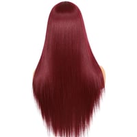 Sapphirewigs Bordó Hosszú Egyenes Paróka Nőknek - 60cm, Hőálló Szintetikus 3