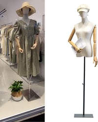 Jueraori Női Szabóbábu Fa Karokkal - Állítható Magasságú (140-190cm) Próbababa Ruhakiállításhoz, Fekete Szabászati Torzó M-es Méretben 1