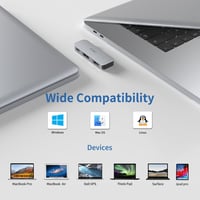 JESWO 3 az 1-ben USB-C Hub 4K HDMI-vel és PD töltéssel, Windows/Mac/iPad kompatibilis 3