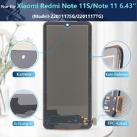 RongZy Kijelző Csere Xiaomi Redmi Note 11S / Note 11 Modellekhez, Érintőképernyő Digitalizáló Üveg Panel Szerelőkészlettel, Fekete 2