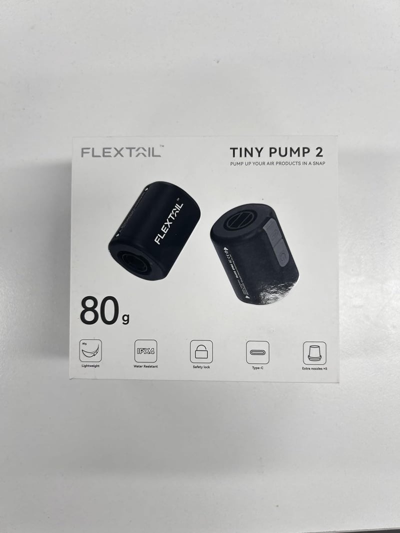 FLEXTAILGEAR Tiny Pump 2.0 - Hordozható USB-C Elektromos Légpumpa Matracokhoz, 4kPa