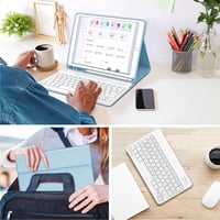 FOGARI iPad 9 Generációs Billentyűzetes Tok - Levehető Billentyűzet, Ceruza Tartó, 10.2" Védőtok iPad 9/8/7 és iPad Pro 10.5 Modellekhez 8