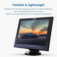 JaiHo 12" CCTV monitor HDMI/VGA/BNC csatlakozókkal, biztonsági kamerákhoz 5
