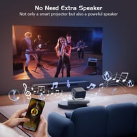 AKATUO Natív 1080P Okos Projektor - 360° Forgatható, WiFi6, Bluetooth, Automata Fókusz, 4K Támogatás, 50% Zoom, Beépített Hangszóró, Hordozh 6