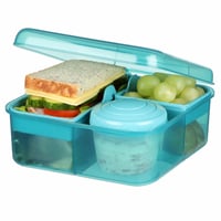 Cutie pentru prânz Sistema Bento Box Ocean Bound din plastic reciclat, cu compartimente, 1,25 L — lipsește clipsul de fixare al capacului (stare: vezi a 2-a fotografie) 1