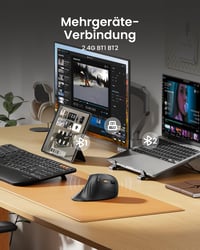 ProtoArc EM11 NL Ergonomikus Függőleges Egér - Mini Vezeték Nélküli Újratölthető 3 Eszközös Csatlakozással Számítógéphez, iPadhez, Machez

A - black 3