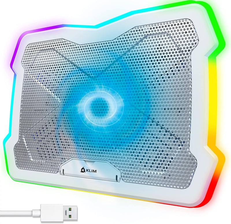 KLIM Ultimate Bianca RGB Laptop Hűtő 11-17" - Új 2024 Gamer Modell, Mac/PS4/PS5/Xbox Kompatibilis