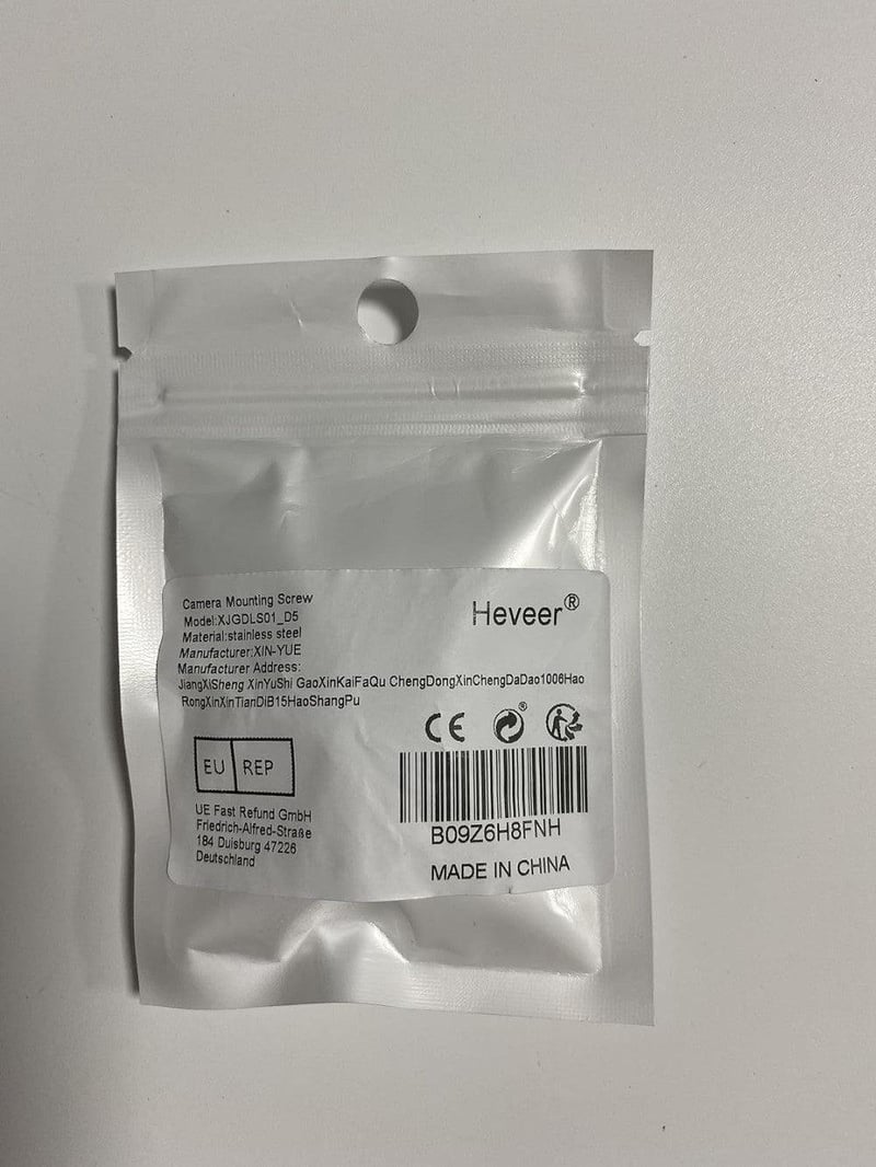 Rozsdamentes 1/4" D-gyűrűs kamera csavar szett, 5 db-os