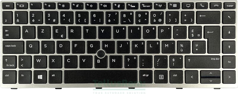 TellusRem Francia Háttérvilágítású Billentyűzet HP 840 G5/G6, 745 G5/G6, ZBook 14u G5/G6 Laptopokhoz - Felújított, Környezetbarát