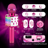 ShinePick 4 az 1-ben Lila Bluetooth Karaoke Mikrofon LED Fénnyel, Gyerekeknek 4-12 Éves Korig 6