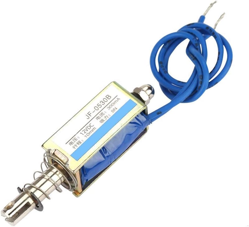 Hapivida JF-0530B Elektromágneses Szolenoid 12V 300mA 5N Húzó-Toló Típusú Lineáris Mágnes Ipari Automatizáláshoz - Kék