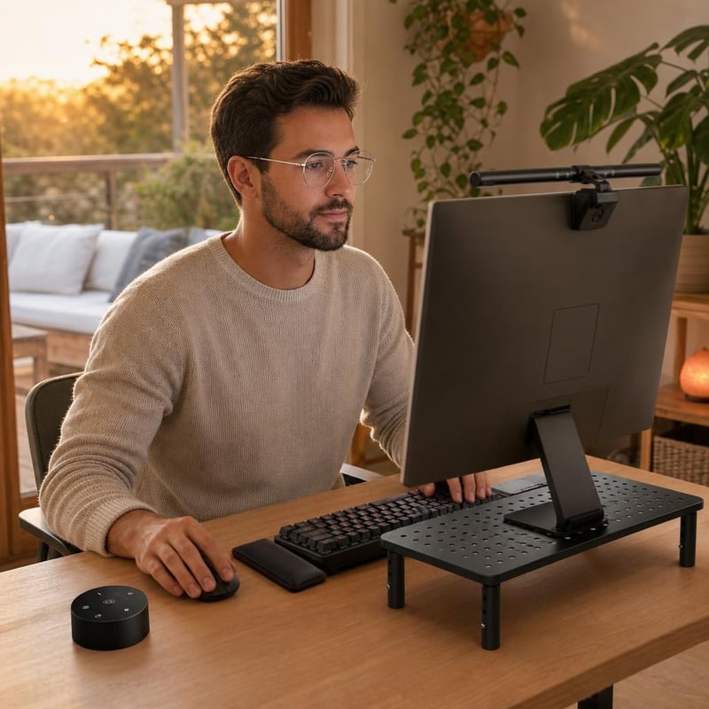 Ergonomski uredski paket: naočale za rad + monitor lampa + stalak + oslonac za zglobove