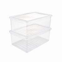 Sada priehľadných úložných boxov keeeper Bea, 2 ks (neúplná súprava, jeden box deformovaný), 11 l, 39 x 26,5 x 14 cm, so systémom regulácie vzduchu 1