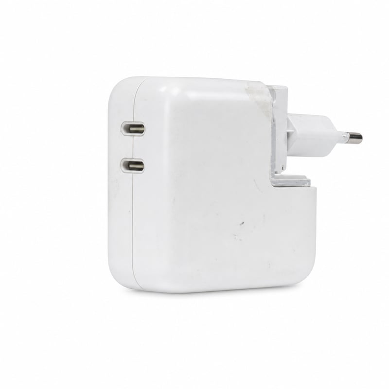Apple 35 W-os kettős USB-C port hálózati adapter töltő — hibás, alkatrésznek: törött, működésképtelen darab (állapot: lásd a 2. képet)