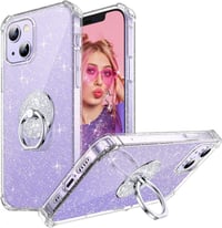 iPhone 13 Mini Átlátszó Glitteres Gyűrűs Tok - Csillogó Ütésálló Védelem 1