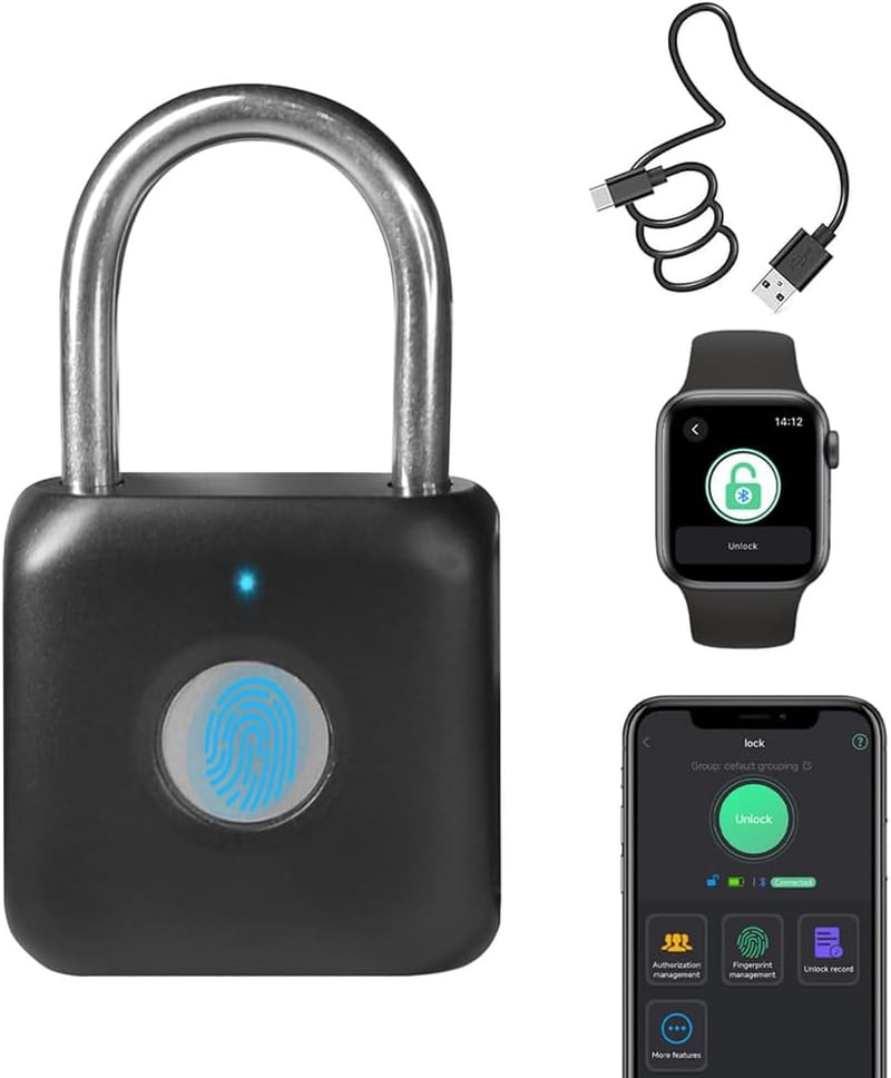 eLinkSmart Bluetooth Ujjlenyomatos Lakat 1000 Felhasználónak - Okos Zár Táskához, Szekrényhez