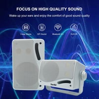 Herdio 3,5" Bluetooth Kültéri Hangszórópár, 200W, 3-Utas, Vízálló, Falra Szerelhető, Hajóra, Teraszra, Kertbe - Fehér 10