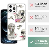 iPhone 12 Pro Max Átlátszó Punk Szobros Szilikon Tok - Ütésálló CHEORFAY Védőtok 6