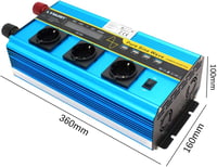 Tiszta szinuszos 3000W/6000W inverter, 12V-230V, 3 EU aljzat, 4 USB, LCD 8