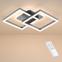 ANTENLICHT Modern Geometrikus LED Mennyezeti Lámpa 40W - Távirányítós, Fokozatmentesen Szabályozható, 3000-6500K, Szürke, Nappali és Hálószo 1