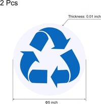 Újrahasznosítási matrica szemetesre - 2db, 12,7cm, kék-fehér, szelektív gyűjtéshez 2
