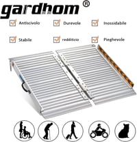 gardhom Összecsukható Kerekesszék Rámpa 61 cm, 362 kg Teherbírás, 72 cm Extra Széles Küszöbáthidaló Lépcsőkhöz, Ajtókhoz, Csúszásgátló Felül 3