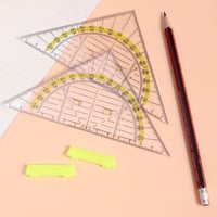 Átlátszó geometriai vonalzó szett - 6 db háromszög rajzeszköz diákoknak 5