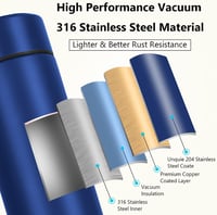 Flintronic 500ml-es LED kijelzős termobögre, kék - intelligens hőmérséklet-kijelzéssel 3