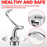 KitchenAid dagasztókar - rozsdamentes acél spirál tartozék 4.5/5QT robotgéphez, mosogatógépben mosható 6