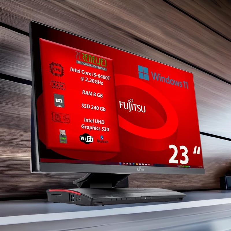 Fujitsu Esprimo X956 23" All-in-One PC - i5, 8GB RAM, 240GB SSD, Win11
