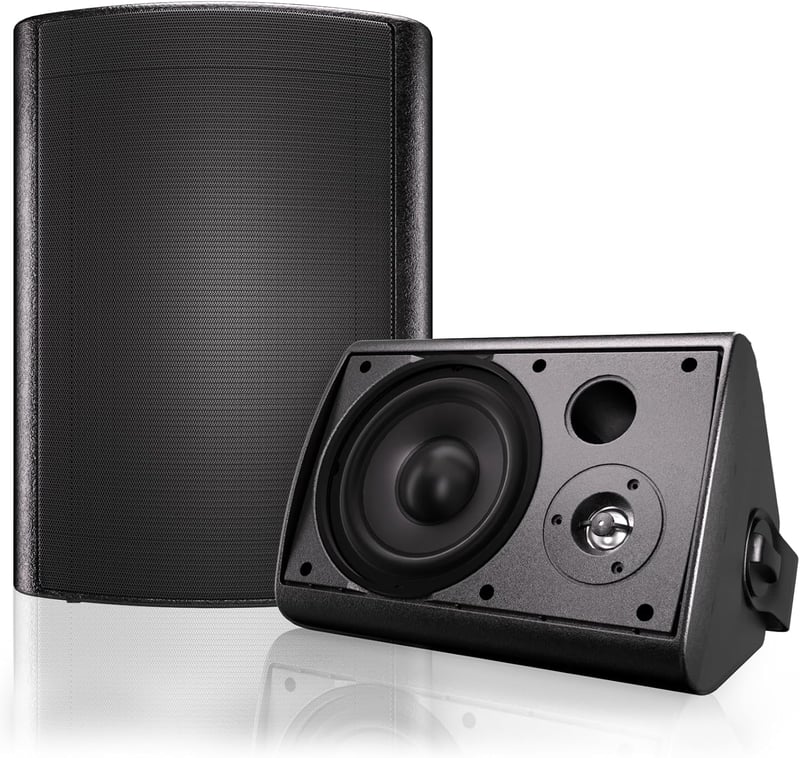 Herdio 6,5" Bluetooth Kültéri Hangszóró 400W - IP66 Vízálló, Forgatható Fali Hangfal Kertbe, Teraszra, Medencéhez (Fekete)
