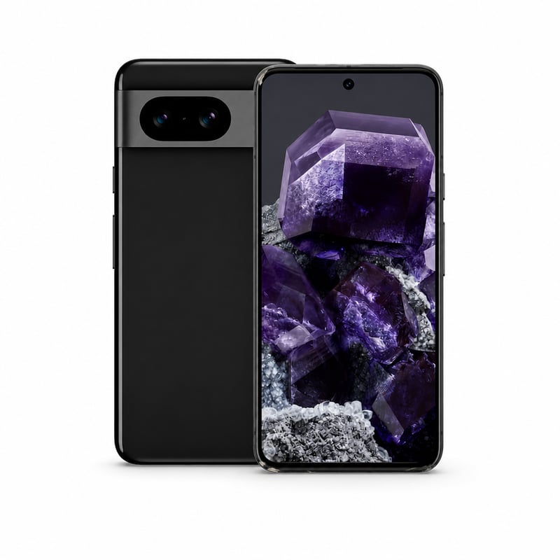 Pametni telefon Google Pixel 8, 256 GB, obsidian crna boja - Korišten, ogreban priključak za punjenje, manja oštećenja — Priključak za punjenje je korišten (stanje: vidi 2. sliku)
