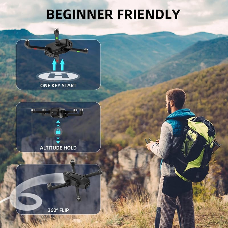 HANNVIW H330 Drón 4K UHD Kamerával, 5G WiFi FPV, Kefementes Motor, 30 Perc Repülési Idő, 2 Akkumulátor, Optikai Áramlás, Magasságtartás