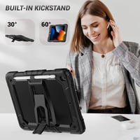 SEYMAC iPad 10,2" ütésálló tok 9./8./7. generációhoz, állvánnyal és ceruzatartóval, fekete 2