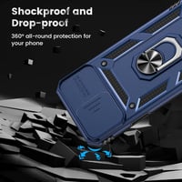 Apple iPhone 13 Pro Max Mágneses Gyűrűs Tok Kameravédővel - Sötétkék 7