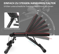 YOLEO Összecsukható Multifunkciós Edzőpad - 250kg Teherbírás, Állítható Háttámla és Ülés, Fekete 2