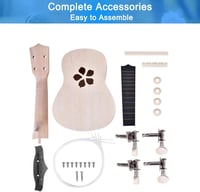 Gyerekeknek való 21 hüvelykes DIY ukulele készlet, 4 húros, természetes fából 8