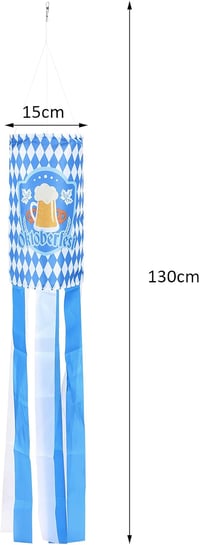 Oktoberfest Bajor Kék Szélzsák Kerti Dekoráció 2db-os Szett 7