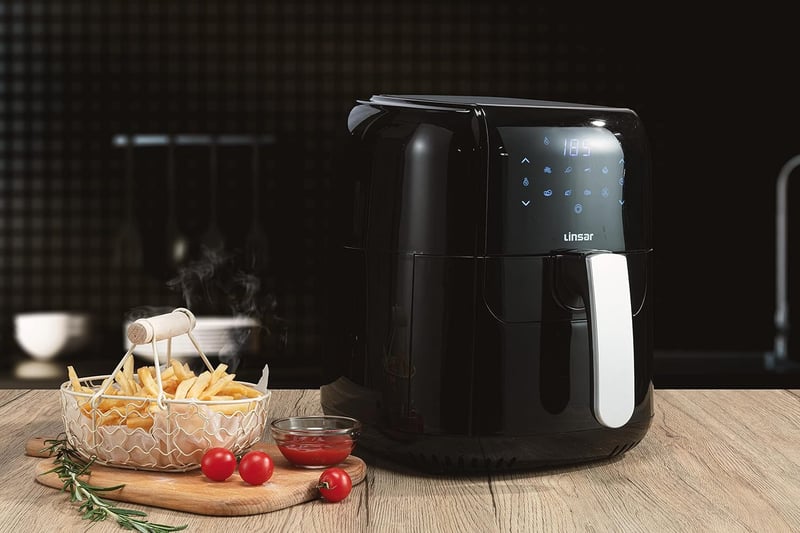 Linsar Forrólevegős Fritőz 5.5L - Érintőképernyős Airfryer Időzítővel és Melegen tartó Funkcióval - 1400W