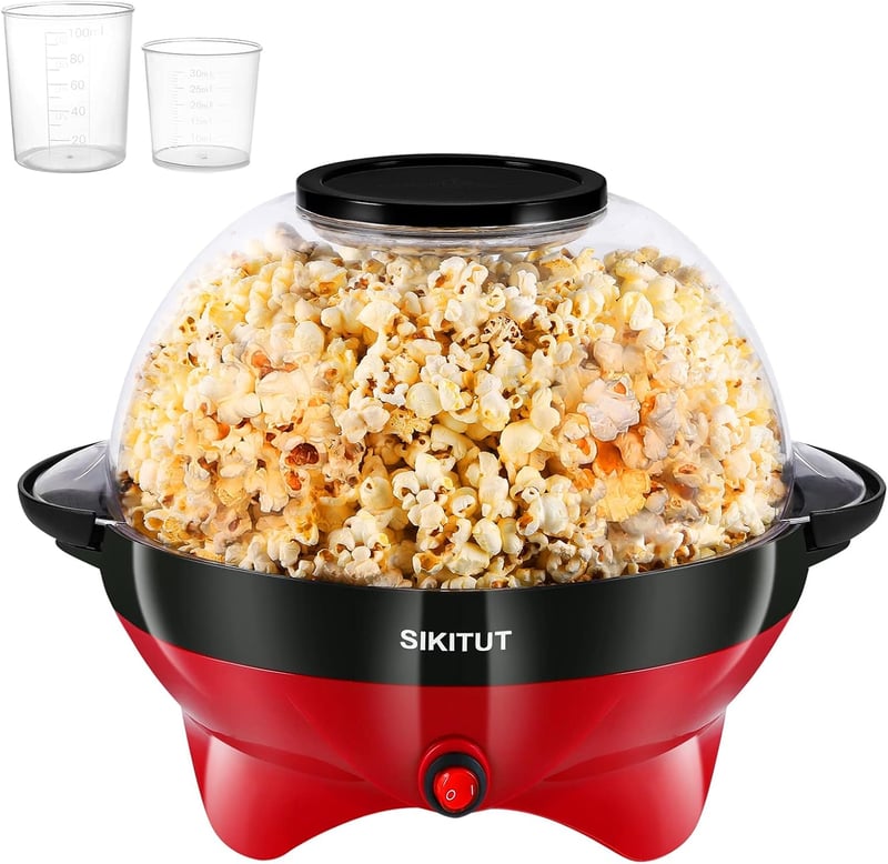 SIKITUT 5L-es Otthoni Popcorn Készítő Gép Tapadásmentes Bevonattal