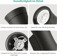 EDISHINE Kétirányú LED Kültéri-Beltéri Fali Lámpa, Sötétszürke Fém, IP44 Vízálló, GU10 Foglalat, Modern Terasz Erkély Világítás 5