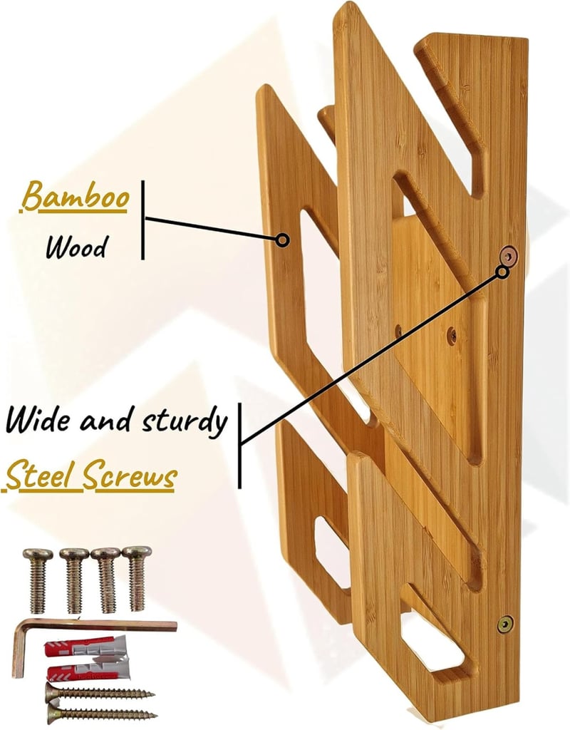 Enhanc3d Designs bambusz sícipő fali tartó modern design 2 db-hoz