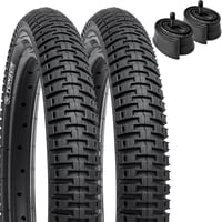 YunSCM Összehajtható Kerékpár Gumiabroncs Szett - 18x2.125 Méretű Külső Gumik és Belső Tömlők AV32mm Szeleppel - MTB, Városi és Országúti Ke 1