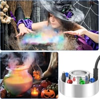 FITNATE Nagy Teljesítményű Ködgép 50W - 1500ml/h Párásító 6 LED Világítással Kerti Tóhoz, Sziklakerthez, Halloween Dekorációhoz, 2,5m Kábell 5