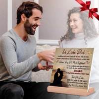 Romantikus "Ich Liebe Dich" Akril Asztali Dísz 10x10 cm - Német Feliratú Szerelmi Ajándék 8