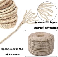 Erős Sisal Kaparókötél Macskáknak - 6mm x 15m 2